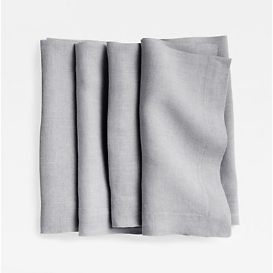View Marin Metal Grey EUROPEAN FLAX ™-Certified Linen, Set of 4 details