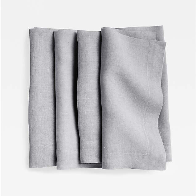 Marin Storm Grey Linen Dinner Napkin + Reviews Crate & Barrel