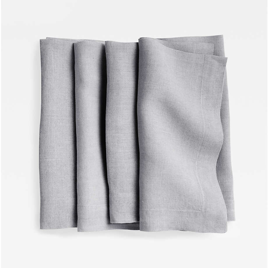 Marin Light Blue European Flax -Certified Linen Napkin | Crate & Barrel