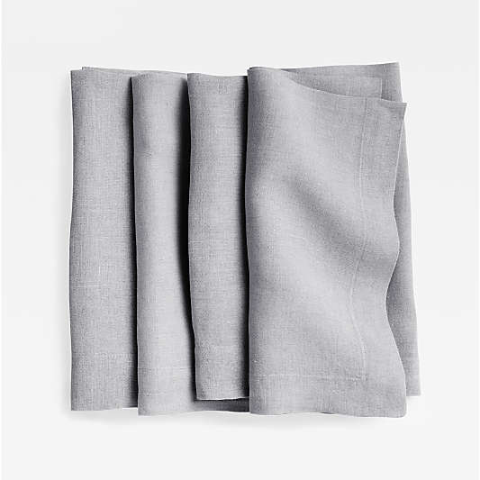 Marin Metal Grey EUROPEAN FLAX ™-Certified Linen, Set of 4