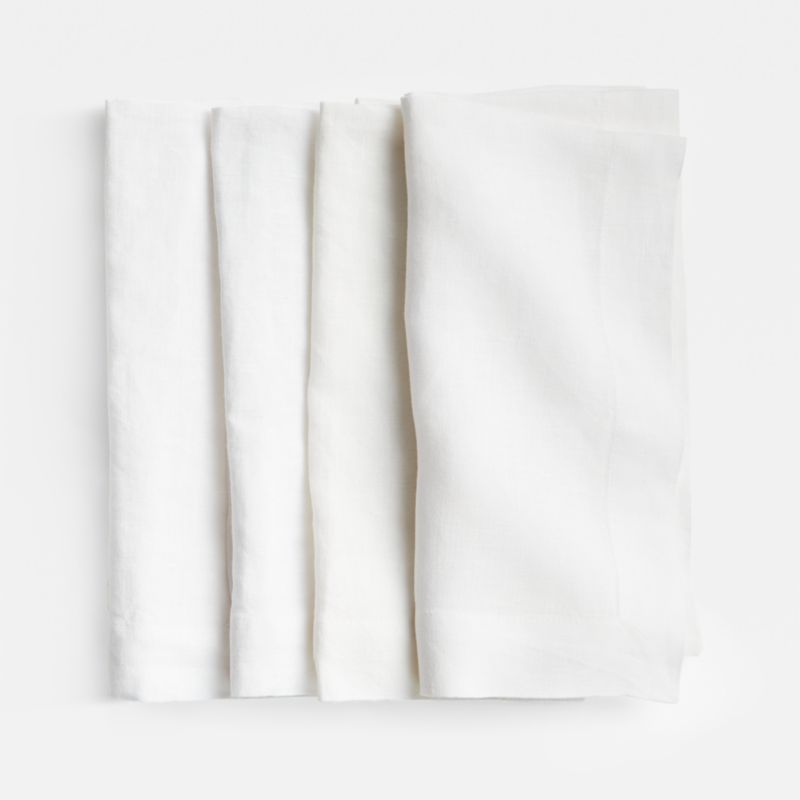 Marin Crisp White Linen Napkin, Set of 4