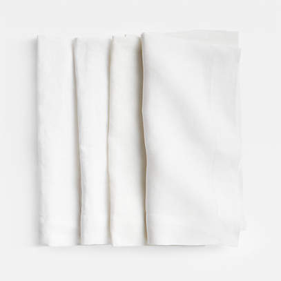 Modern White Linen Napkins for Wedding, Holiday, Christmas Dining Table.  Natural Linen Cloth Napkin Set of 2, 4, 6 & More. Various Color 