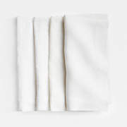 Stonewashed linen - pure 100% linen cocktail napkin or coaster antique white  with black stripes stone washed flax pre-washed laundered Europe European linen  napkins set – L i n e n C a s a