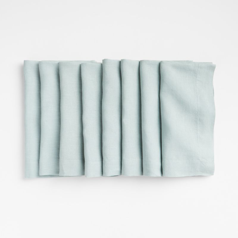 Marin Blue Mist Linen Napkins, Set of 8 Crate & Barrel