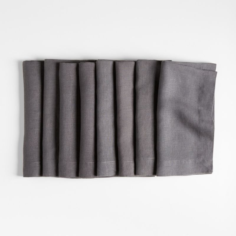 Marin Storm Grey EUROPEAN FLAX ™-Certified Linen Napkins, Set of 8 - image 0 of 7