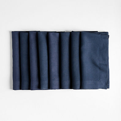 View Marin Indigo EUROPEAN FLAX -Certified Linen Napkins, Set of 8 details