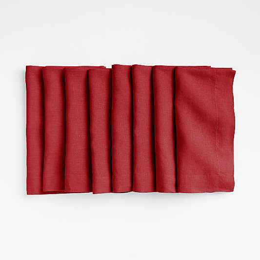 Marin Red Linen Napkin, Set of 8