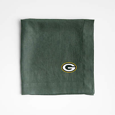 NFL Green Bay Packers Marin Pine Green EUROPEAN FLAX ™-Certified Linen Napkin, Set of 4