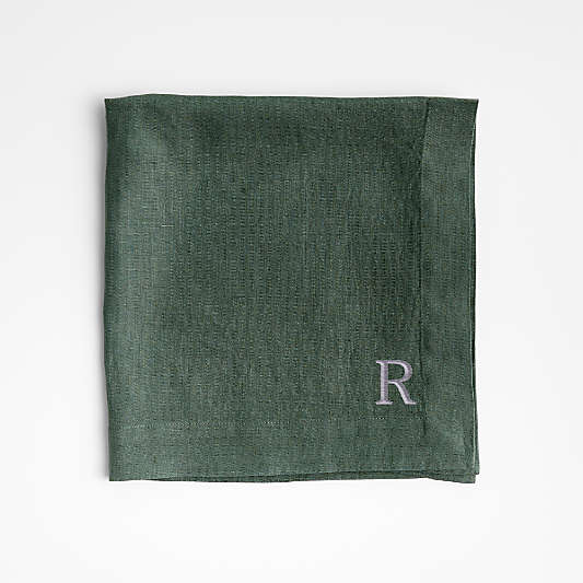 Marin Pine Green European Linen Napkin, Set of 8