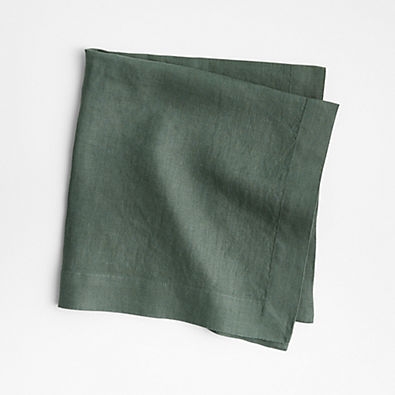 View Marin Pine Green EUROPEAN FLAX ™-Certified Linen Napkin details