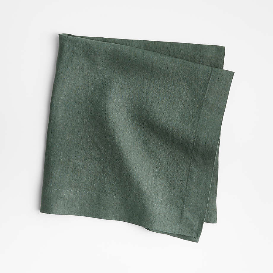 Green Linen Cloth Napkins Set of 6 Linen Napkins for Modern 