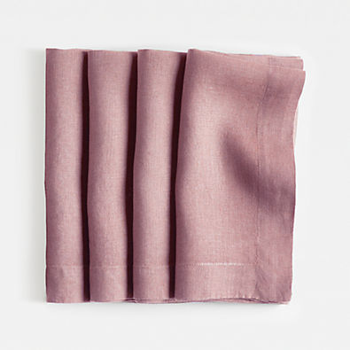 View Marin Morning Mauve EUROPEAN FLAX ™-Certified Linen Napkin, Set of 4 details