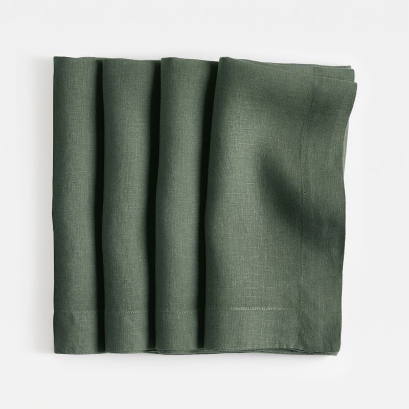 MOSS GREEN Linen Napkin Set: 2, 4, 6, 8, 10, 12 Napkins. Olive Green  Heavier Weight Linen Napkin Set. Military Green Linen Napkins. 