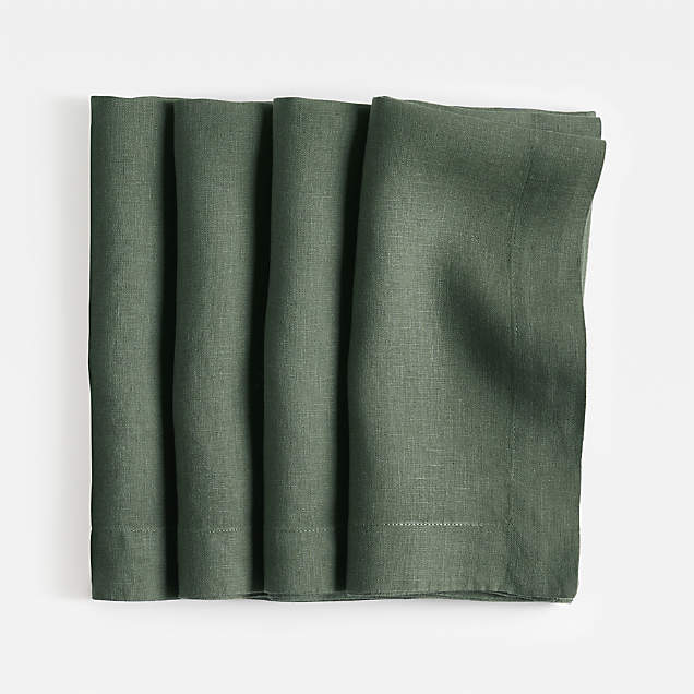 Marin Desert Green Linen Napkin + Reviews Crate & Barrel