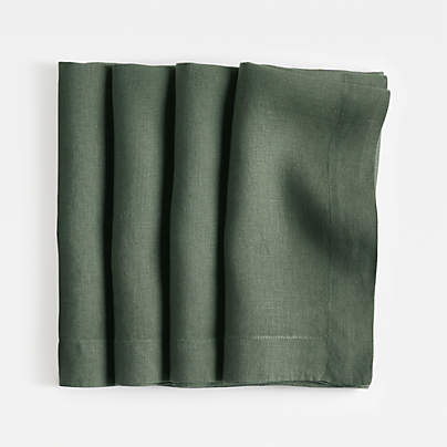 Marin Pine Green Linen Napkin, Set of 4