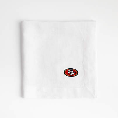 NFL San Francisco 49ers Marin White EUROPEAN FLAX ™-Certified Linen Napkin, Set of 4