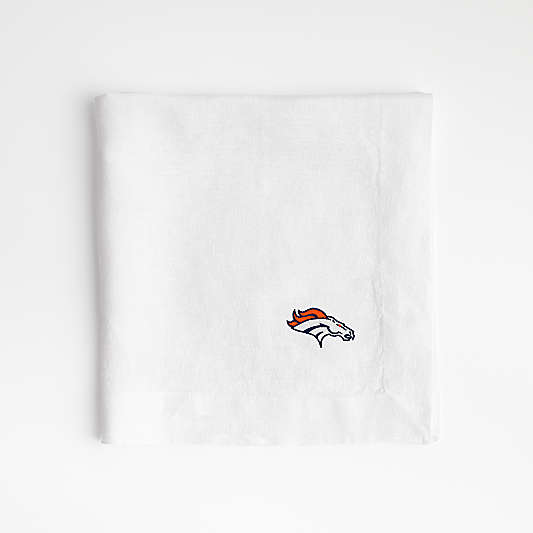 NFL Denver Broncos Marin White EUROPEAN FLAX ™-Certified Linen Napkin, Set of 4