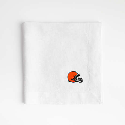 NFL Cleveland Browns Marin White EUROPEAN FLAX ™-Certified Linen Napkin, Set of 4