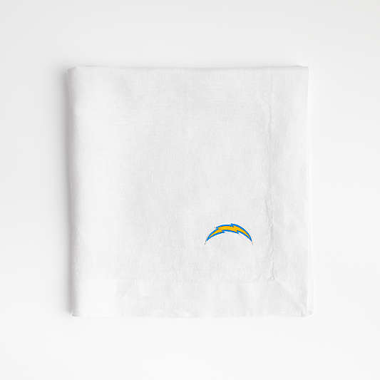 NFL Los Angeles Chargers Marin White EUROPEAN FLAX ™-Certified Linen Napkin, Set of 4
