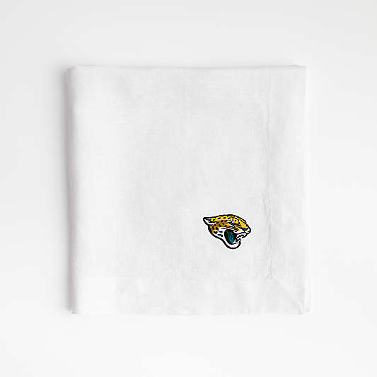 NFL Jacksonville Jaguars Marin White EUROPEAN FLAX ™-Certified Linen Napkin, Set of 4