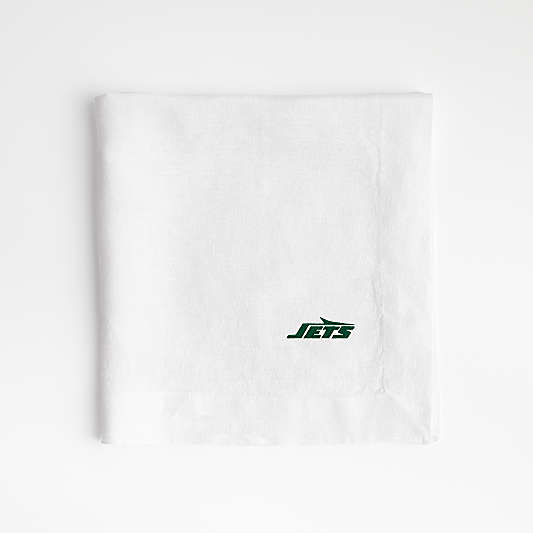 NFL New York Jets Marin White EUROPEAN FLAX ™-Certified Linen Napkin, Set of 4