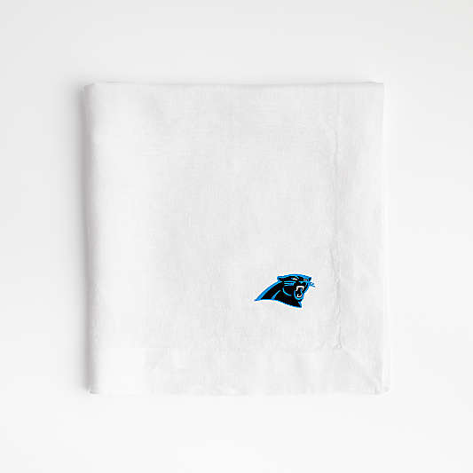 NFL Carolina Panthers Marin White EUROPEAN FLAX ™-Certified Linen Napkin, Set of 4