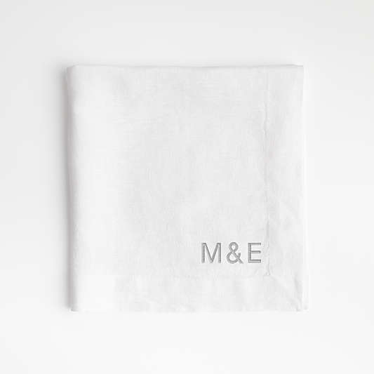Marin White European Linen Napkins, Set of 8
