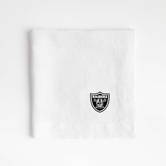 NFL Las Vegas Raiders Marin White EUROPEAN FLAX ™-Certified Linen Napkin, Set of 4
