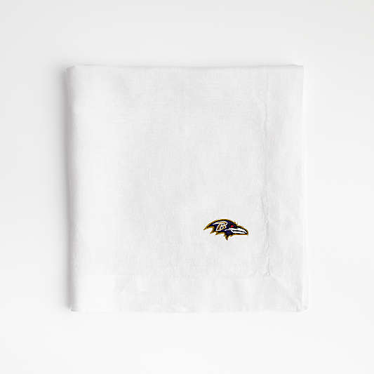 NFL Baltimore Ravens Marin White EUROPEAN FLAX ™-Certified Linen Napkin, Set of 4