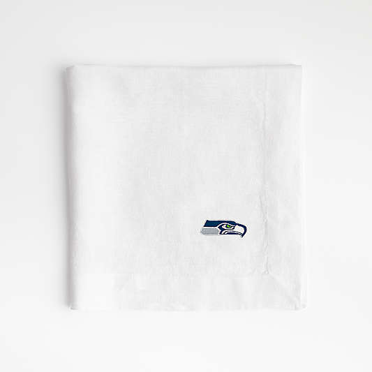 NFL Seattle Seahawks Marin White EUROPEAN FLAX ™-Certified Linen Napkin, Set of 4