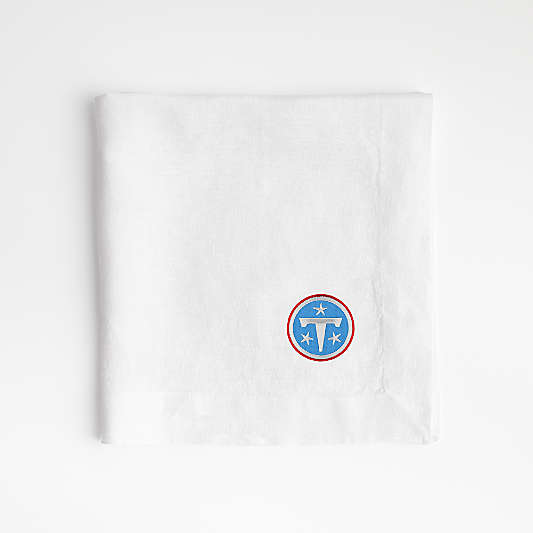 NFL Tennessee Titans Marin White EUROPEAN FLAX ™-Certified Linen Napkin, Set of 4