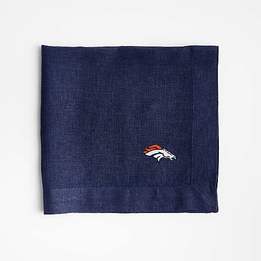 NFL Denver Broncos Marin Deep Indigo EUROPEAN FLAX ™-Certified Linen Napkin, Set of 4