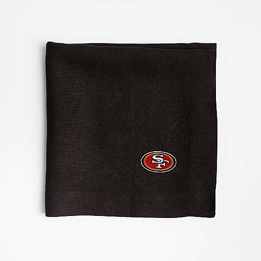 NFL San Francisco 49ers Marin Ink Black EUROPEAN FLAX ™-Certified Linen Napkin, Set of 4