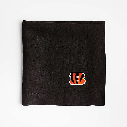 NFL Cincinnati Bengals Marin Ink Black EUROPEAN FLAX ™-Certified Linen Napkin, Set of 4