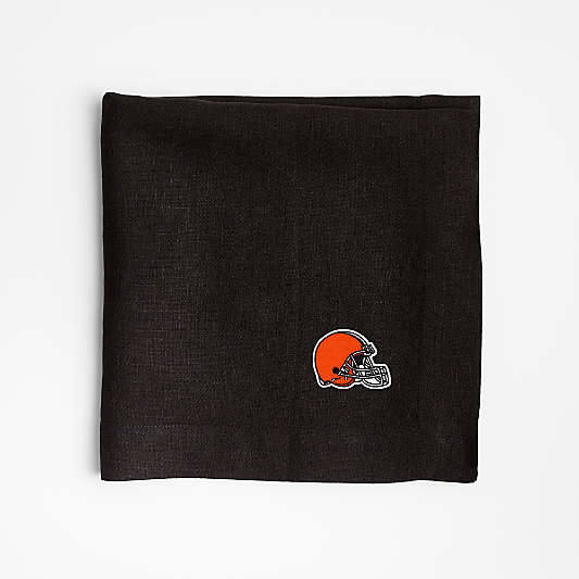 NFL Cleveland Browns Marin Ink Black EUROPEAN FLAX ™-Certified Linen Napkin, Set of 4