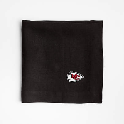 NFL Kansas City Chiefs Marin Ink Black EUROPEAN FLAX ™-Certified Linen Napkin, Set of 4