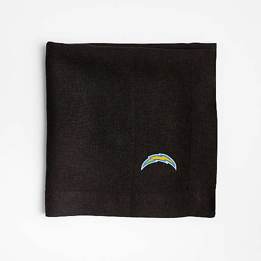 NFL Los Angeles Chargers Marin Ink Black EUROPEAN FLAX ™-Certified Linen Napkin, Set of 4