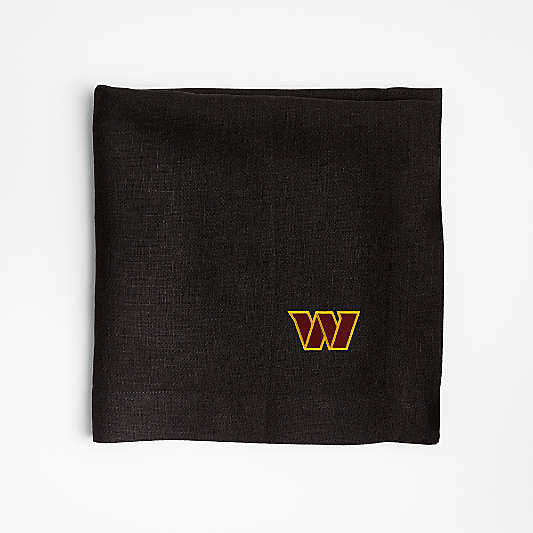 NFL Washington Commanders Marin Ink Black EUROPEAN FLAX â„¢-Certified Linen Napkin, Set of 4