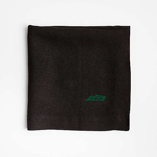 NFL New York Jets Marin Ink Black EUROPEAN FLAX ™-Certified Linen Napkin, Set of 4