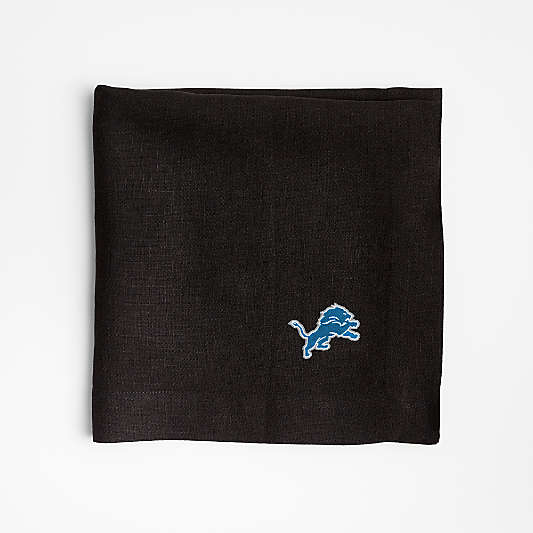NFL Detroit Lions Marin Ink Black EUROPEAN FLAX ™-Certified Linen Napkin, Set of 4