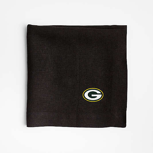 NFL Green Bay Packers Marin Ink Black EUROPEAN FLAX ™-Certified Linen Napkin, Set of 4