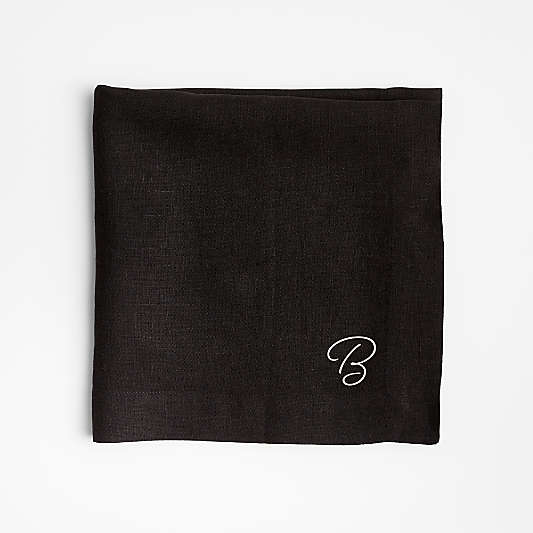 Marin Ink Black European Linen Napkin