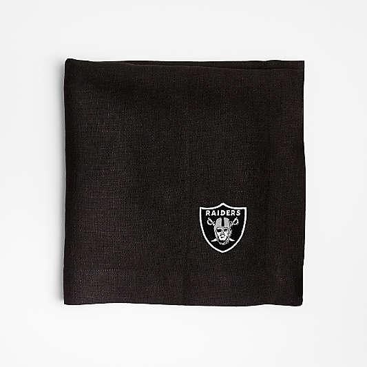 NFL Las Vegas Raiders Marin Ink Black EUROPEAN FLAX ™-Certified Linen Napkin, Set of 4