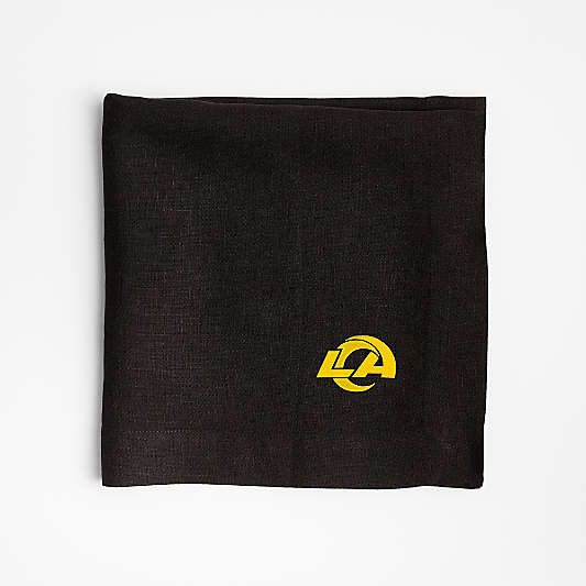 NFL Los Angeles Rams Marin Ink Black EUROPEAN FLAX ™-Certified Linen Napkin, Set of 4
