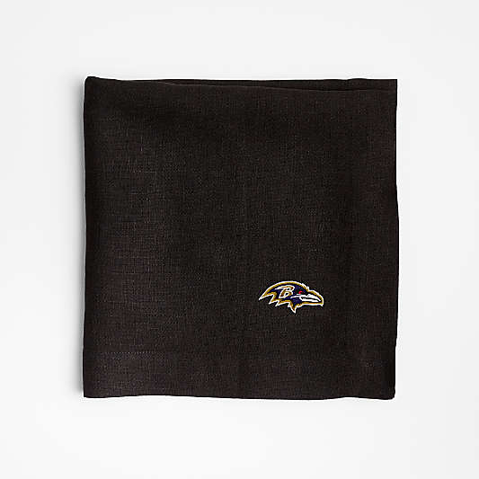 NFL Baltimore Ravens Marin Ink Black EUROPEAN FLAX ™-Certified Linen Napkin, Set of 4