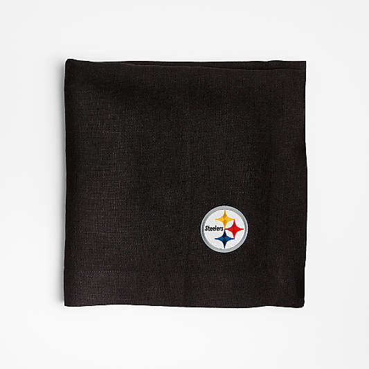 NFL Pittsburgh Steelers Marin Ink Black EUROPEAN FLAX ™-Certified Linen Napkin, Set of 4