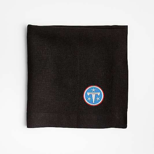 NFL Tennessee Titans Marin Ink Black EUROPEAN FLAX ™-Certified Linen Napkin, Set of 4