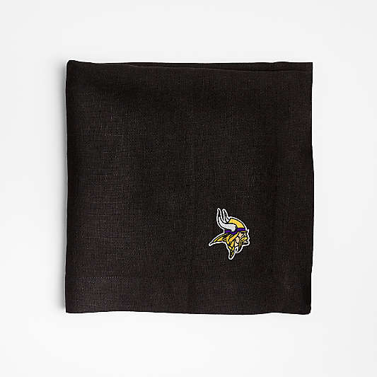 NFL Minnesota Vikings Marin Ink Black EUROPEAN FLAX ™-Certified Linen Napkin, Set of 4