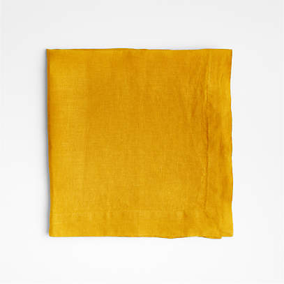 Alexandria Cloth Cocktail Napkins in Saffron Yellow - Pearl & Maude Home