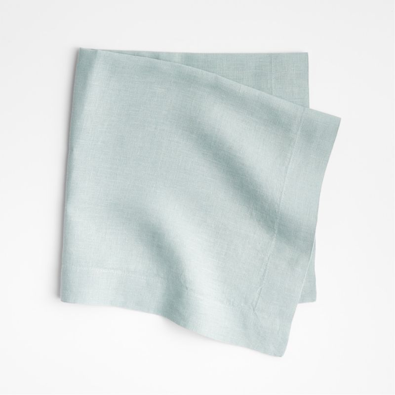 Linen & Bamboo Reusable Cloth Napkins, Cream & Ink Blue